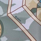Hermes Carre 90 Silk Scarf Sous les Oranges Under the Orange Tree Green — view 6