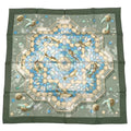 Hermes Carre 90 Silk Scarf Sous les Oranges Under the Orange Tree Green