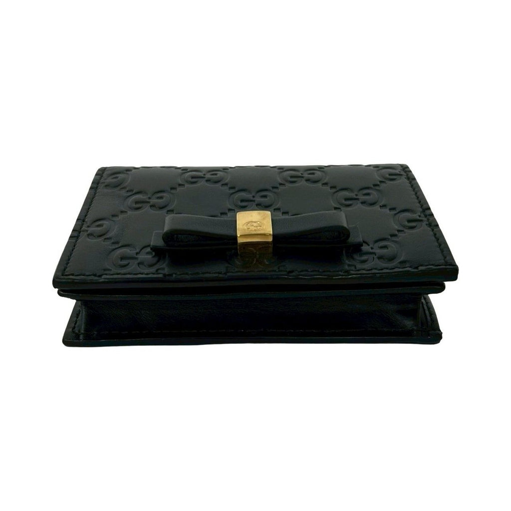 Gucci Guccissima GG Logo Ribbon Motif Leather Card Case — view 6