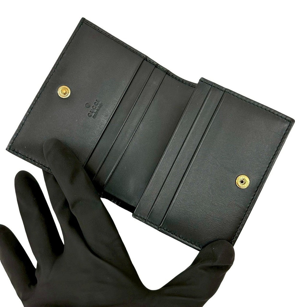 Gucci Guccissima GG Logo Ribbon Motif Leather Card Case — view 7