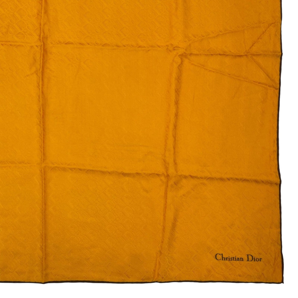 Dior Christian Scarf Silk Logo Trotter Pattern All Over Yellow — view 5
