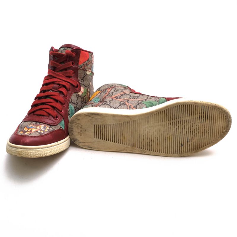 Gucci Shoes Sneakers High Cut Women Leather Beige GG Tian — view 6