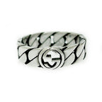 Gucci Silver Interlocking G Chain Ring 5.1 925 Engraved — view 2