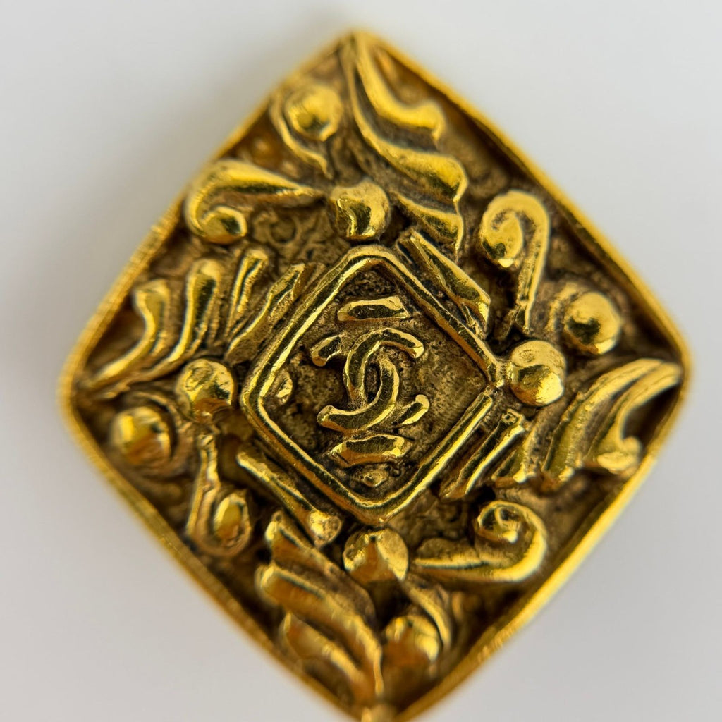 Chanel CC Logo Earrings Gold Vintage — view 4