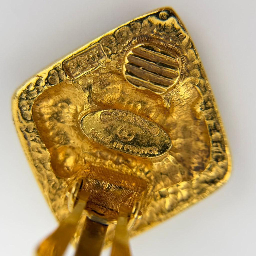 Chanel CC Logo Earrings Gold Vintage — view 8