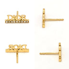 Dior Dioevolution Earrings Logo Signature Crystal Gold Tone — view 3