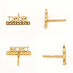 Dior Dioevolution Earrings Logo Signature Crystal Gold Tone — view 4