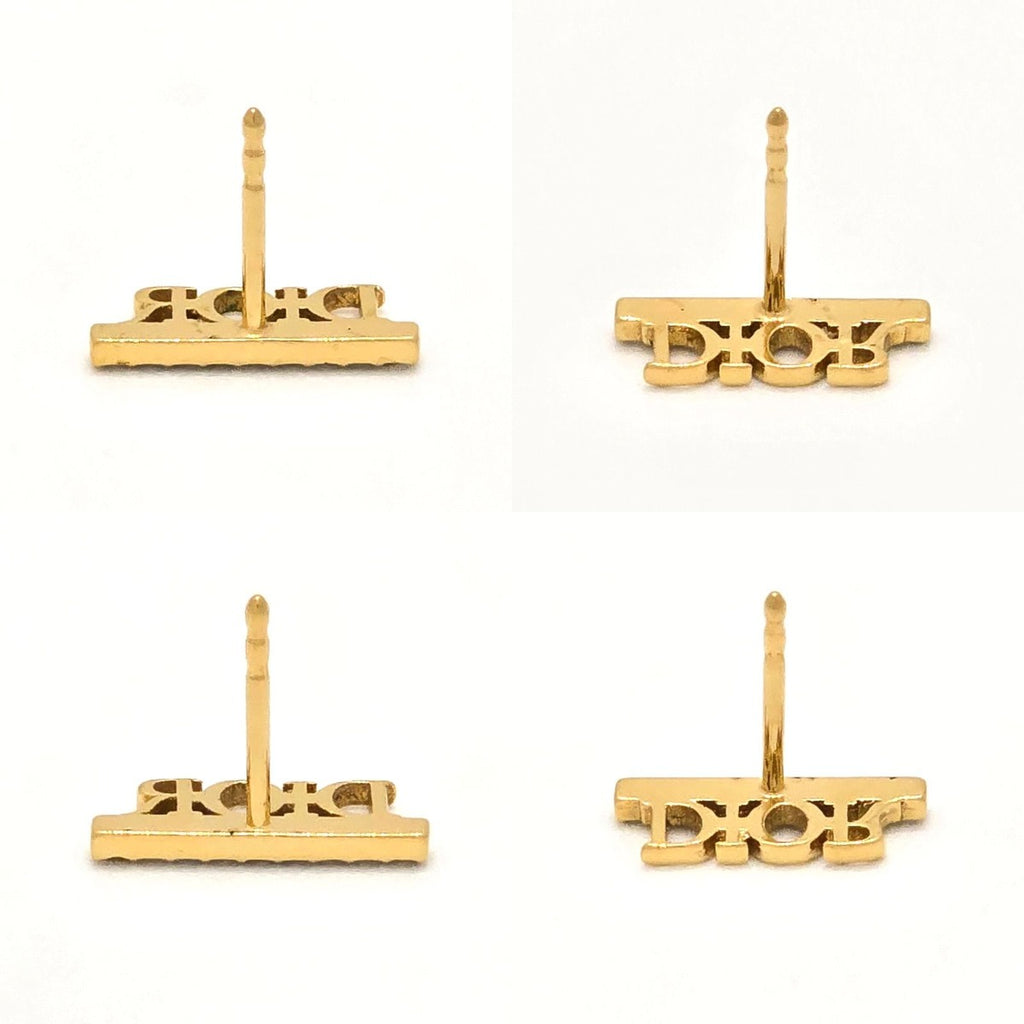 Dior Dioevolution Earrings Logo Signature Crystal Gold Tone — view 5