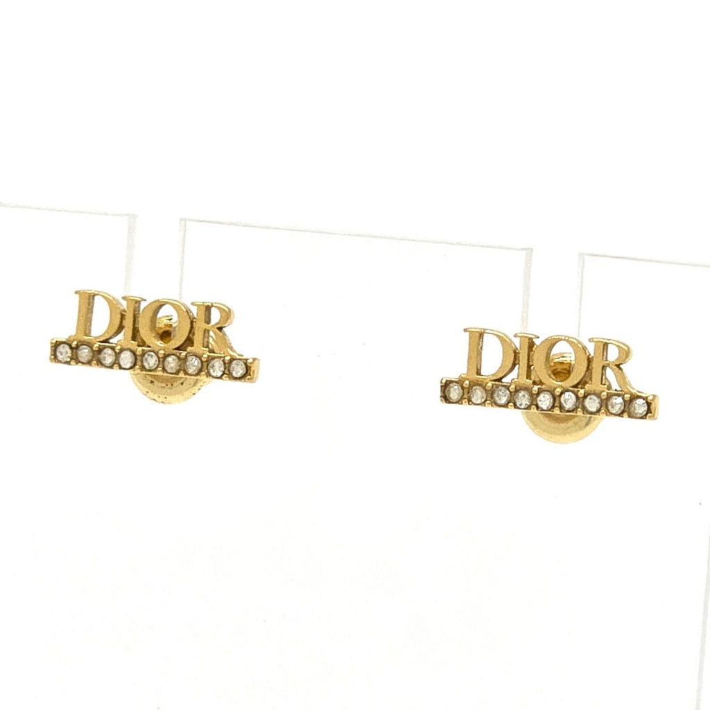 Dior Dioevolution Earrings Logo Signature Crystal Gold Tone — view 8