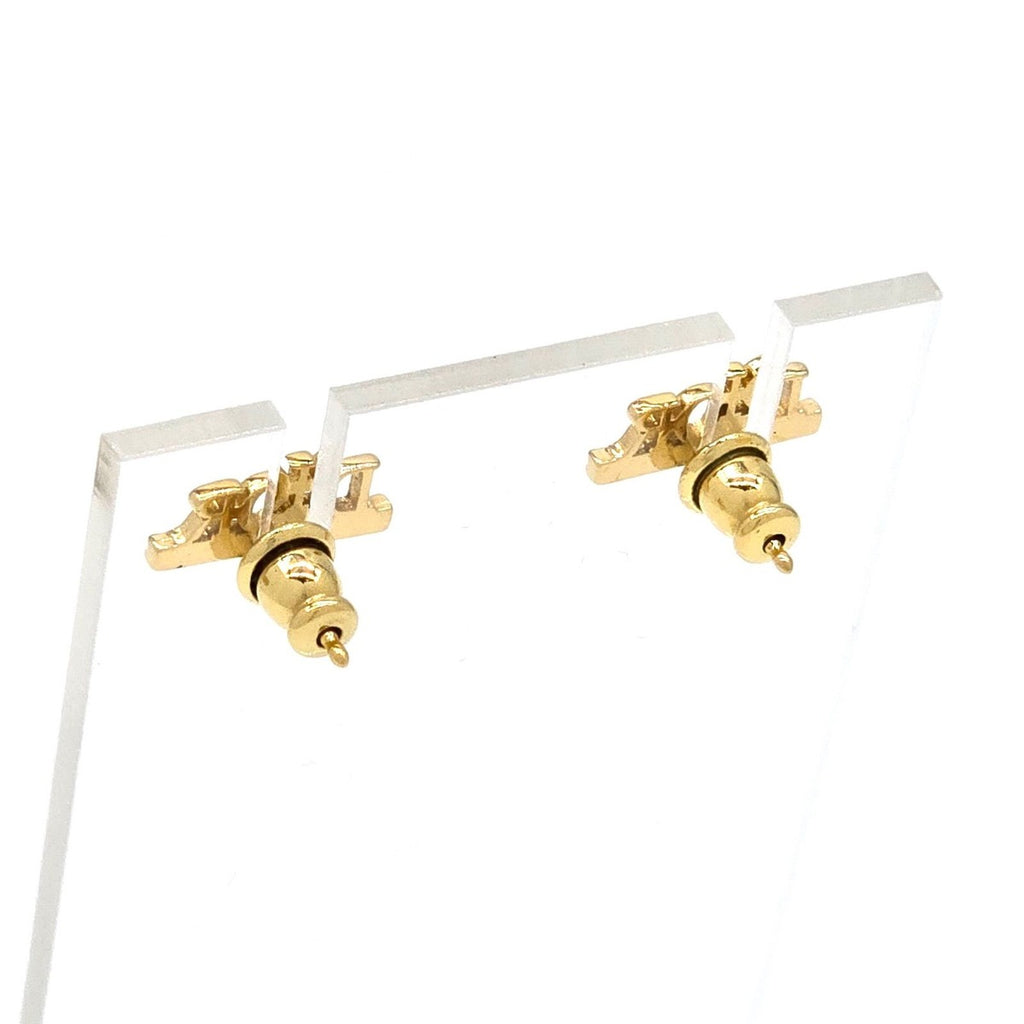 Dior Dioevolution Earrings Logo Signature Crystal Gold Tone — view 9