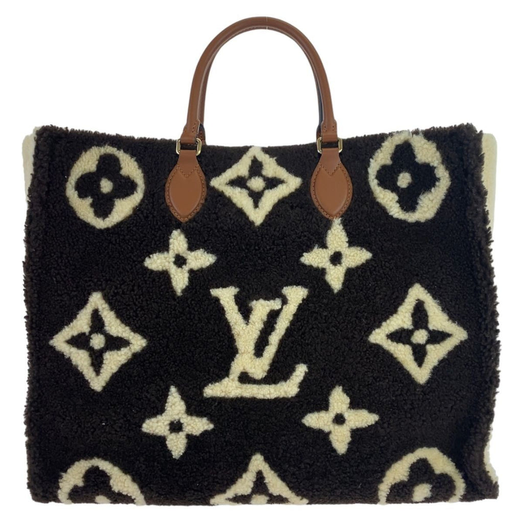 Louis Vuitton Monogram Teddy On The Go GM Black White Shoulder Bag Tote 2-Way