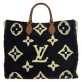 Louis Vuitton Monogram Teddy On The Go GM Black White Shoulder Bag Tote 2-Way
