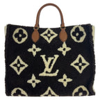 Louis Vuitton Monogram Teddy On The Go GM Black White Shoulder Bag Tote 2-Way