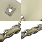 Chanel Shoulder Bag Quilted Large Calf Beige Ivory Silver Hardware Chain 15 th — view 7