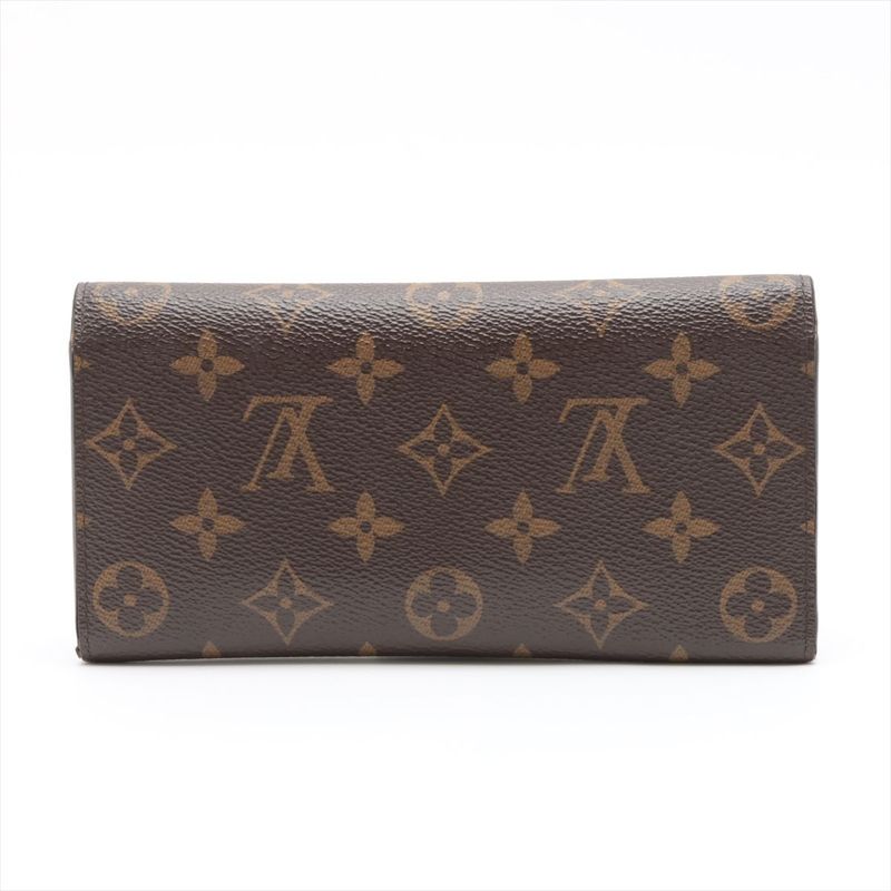 Louis Vuitton Monogram Portefeuille Emilie Zipper Long Wallet Brown — view 7