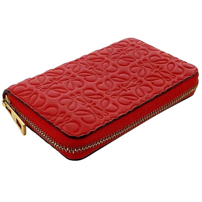 Loewe Coin Case Red Repeat Anagram Purse Leather — view 3