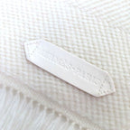Hermes Chevron Zoom 100% Cashmere Leather With Logo Patch Fringe Shawl Scarf — view 6