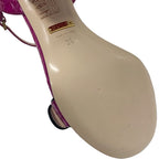 Gucci Double G Sandals Shoes Leather Purple Gold GG Marmont Strap — view 8