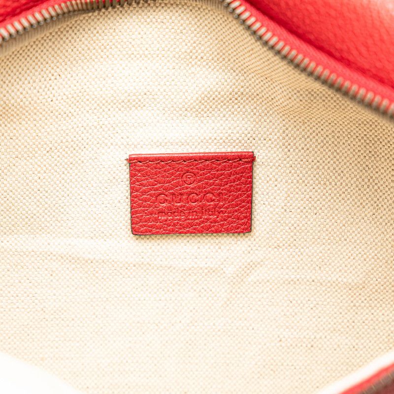 Gucci Logo Print Sherry Line Waist Bag Body Red Leather — view 8