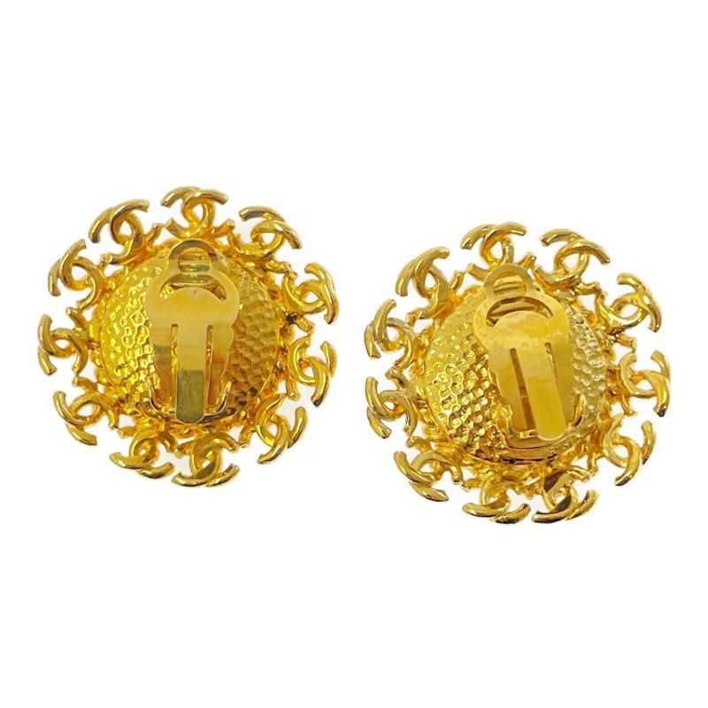 Chanel GP Faux Pearl 95 a Coco Mark Earrings Gold — view 6