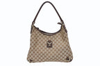 Gucci Bag Handbag GG Canvas Leather Beige Brown Gold