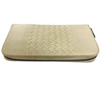 Bottega Veneta Round Zipper Long Wallet Cream Intrecciato — view 4