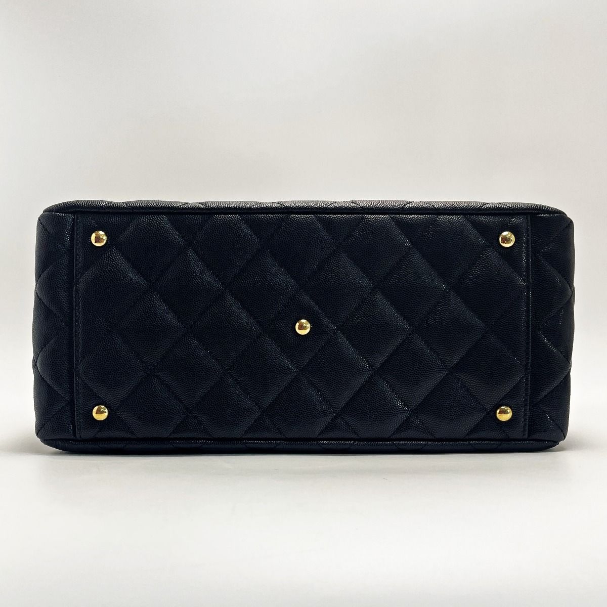 Chanel Quilted As3634 Black Chain Tote Bag Caviar Leather Gold Hardware — view 2