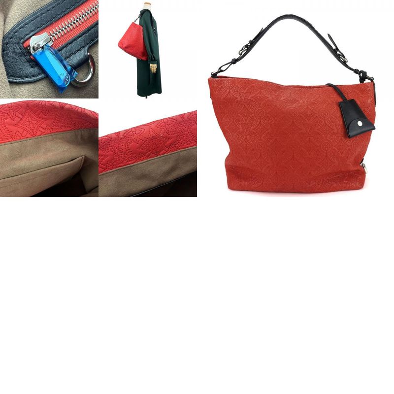Louis Vuitton Shoulder Bag Hobo GM Monogram Anthea Leather Red Black — view 9
