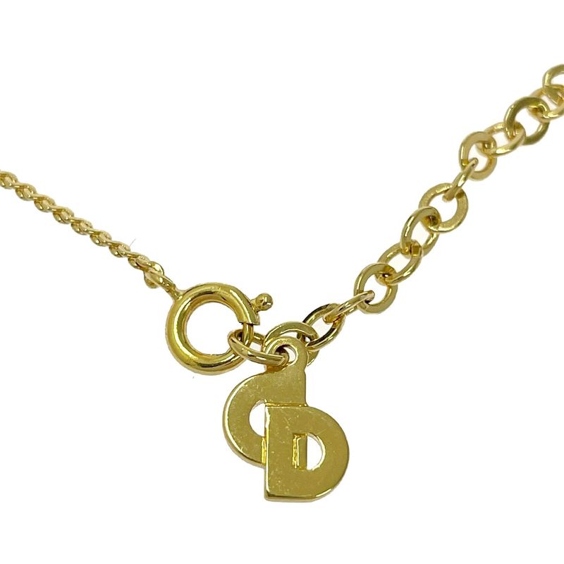 Christian Dior GP CD Logo Necklace Gold — view 7