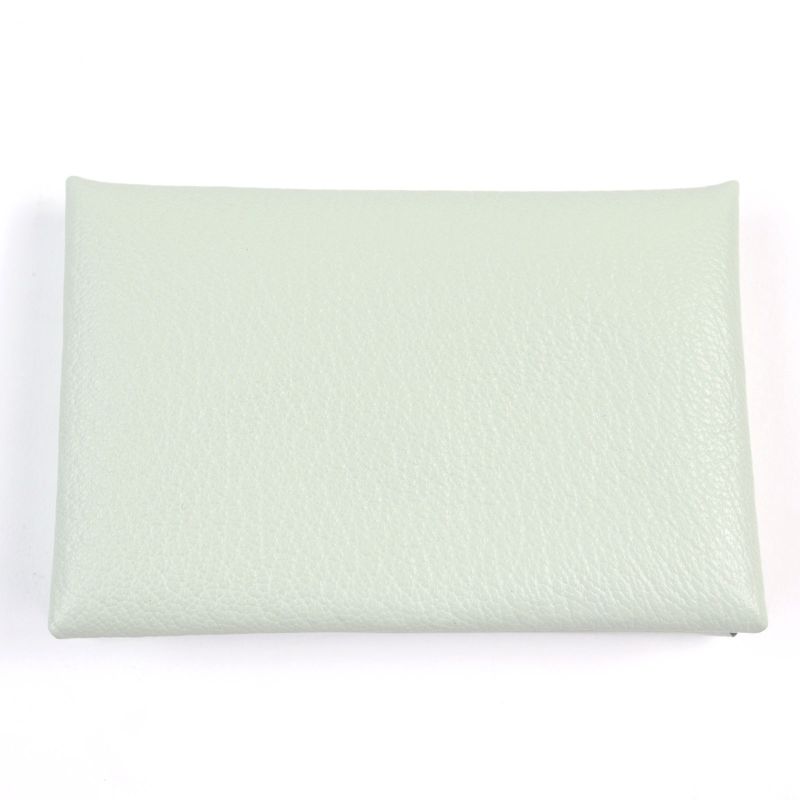 Hermes Calvi Verso Chevre Verre Fizz Mint Coin Case Stamped — view 3