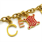 Celine Triomphe Gold Rhinestone Bracelet — view 4
