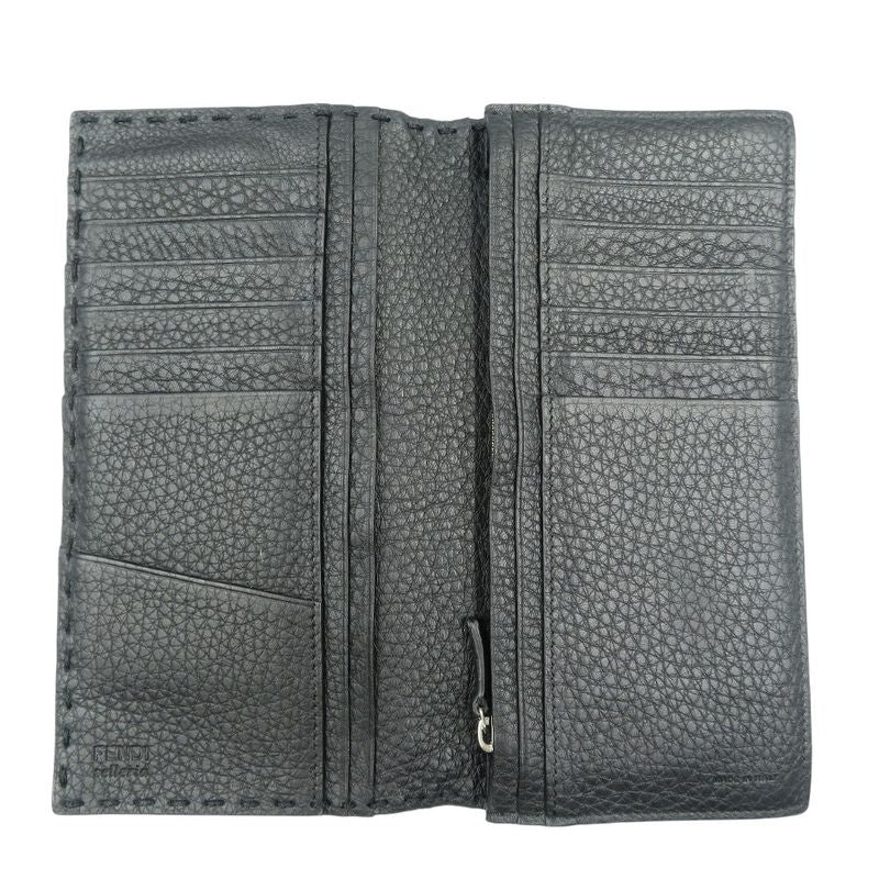Fendi Selleria 7 M0186 Calf Silver Hardware Black Bifold Long Wallet 1380 — view 4