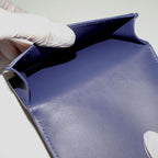 Bottega Veneta Business Card Holder With Depth Intrecciato Calf Blue Outlet — view 6