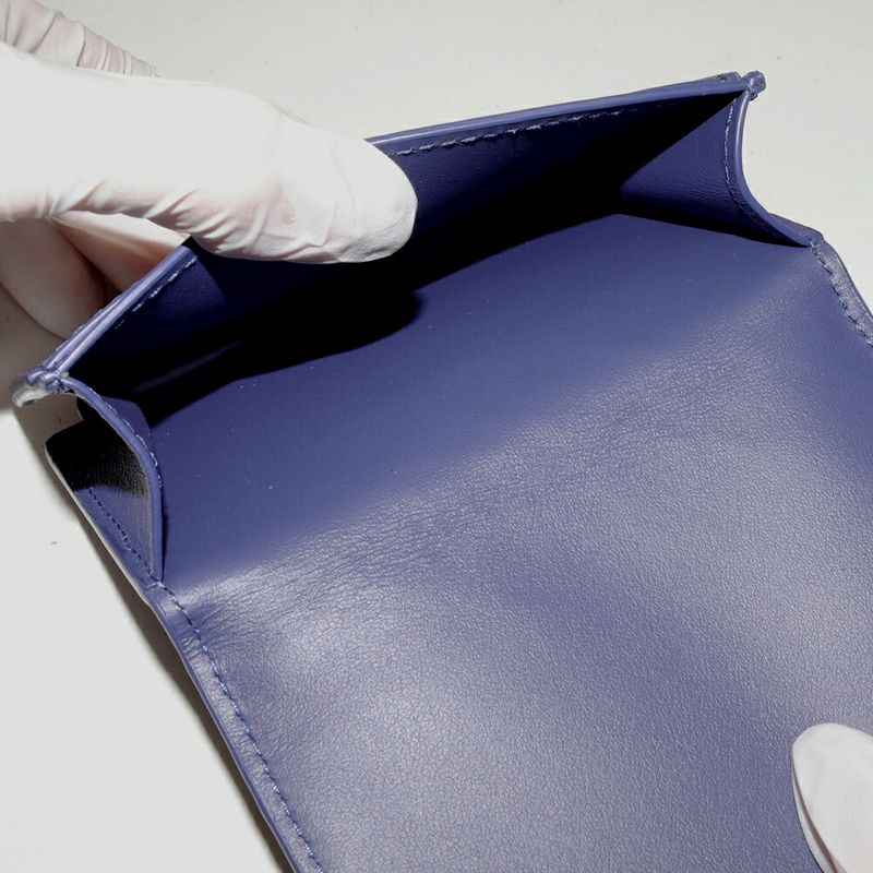 Bottega Veneta Business Card Holder With Depth Intrecciato Calf Blue Outlet — view 6