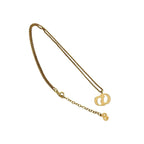 Christian Dior Vintage CD Logo Necklace Pendant Choker Accessory Gold 652-3 — view 6