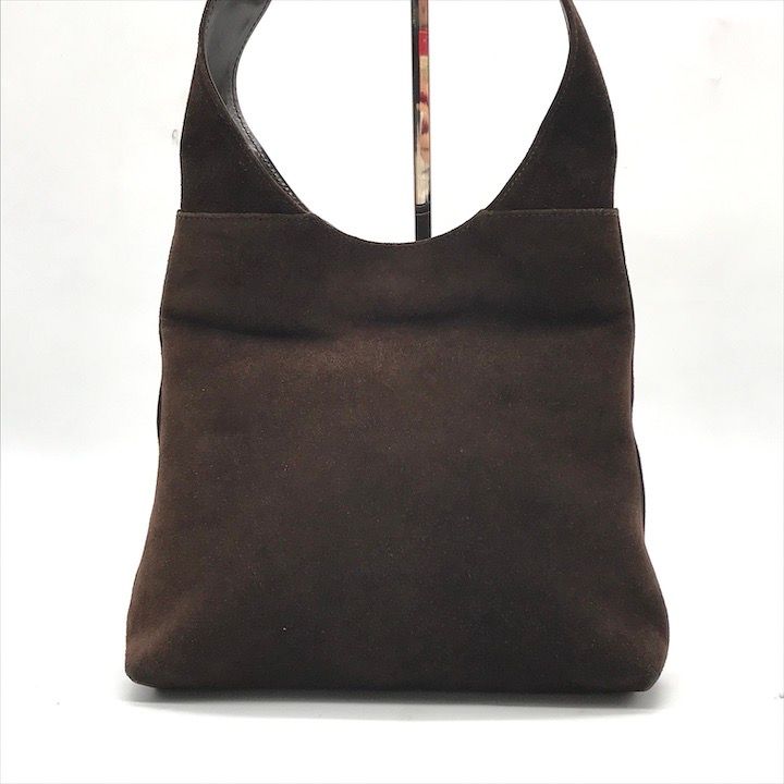 Gucci Suede Triple Zipper Vintage Shoulder Bag Brown — view 3