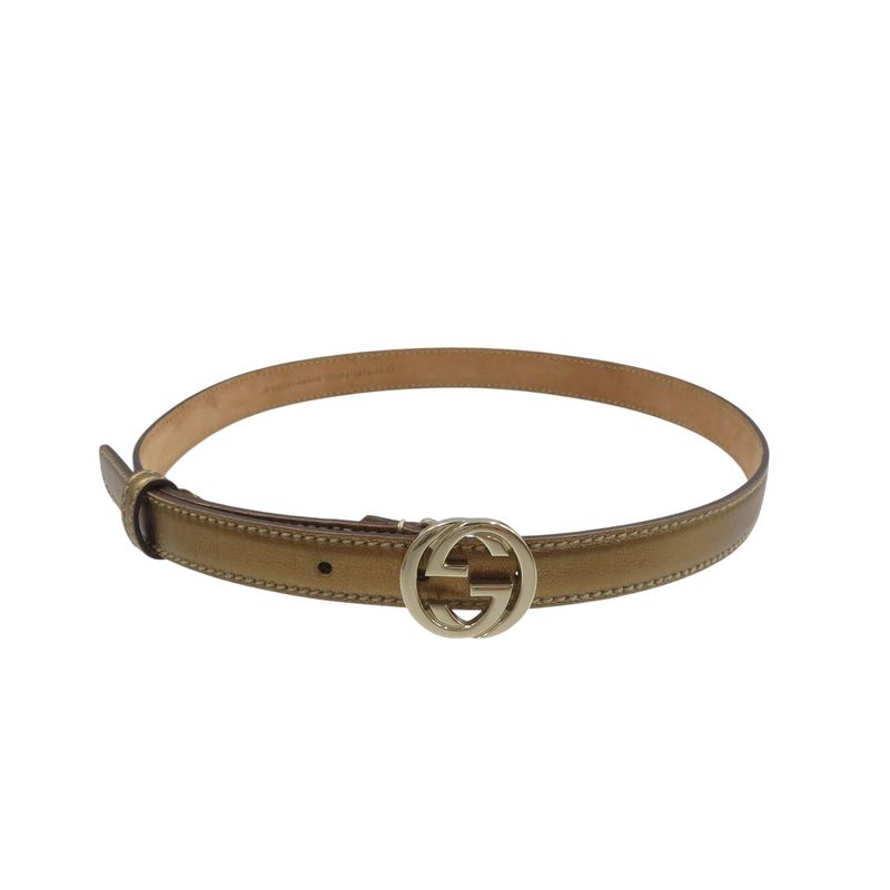 Gucci GG Logo Leather Gold Hardware 85-34 Belt 0976 — view 4
