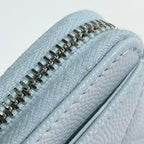 Chanel Quilted Card Case Ap3836 Light Blue Coco Mark Caviar Leather Coin — view 5
