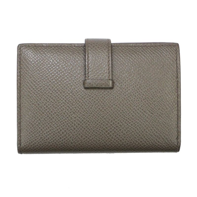 Hermes Bearn Mini Compact Wallet Ethane Silver Hardware Epson — view 2