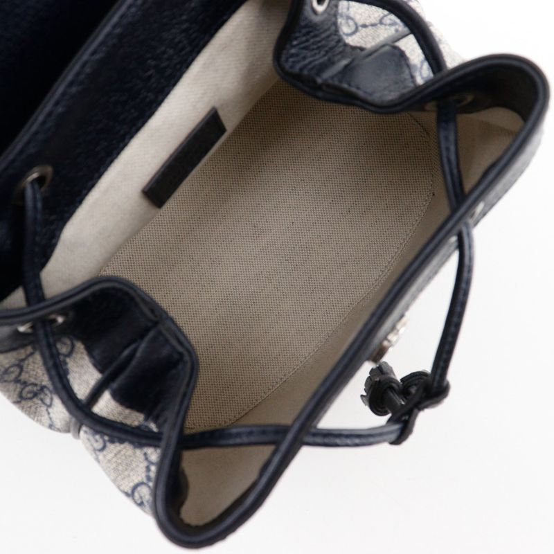 Gucci Ophidia Mini GG Supreme Canvas Gray Navy Blue Backpack Daypa — view 5