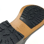 Chanel Boots Long Shoes Leather Patent Black Gold Logo — view 7