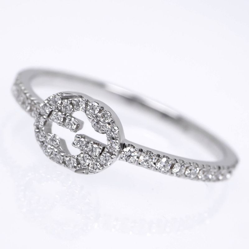 Gucci Interlocking GG Ring No 9 750 WG Full Eternity Diamond — view 8