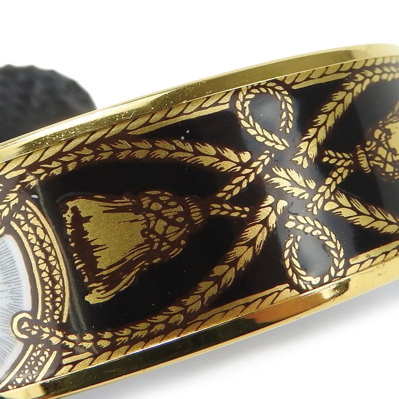 Hermes Bracelet Emile GM Metal Cloisonne Multicolor Gold Black Horse Jewelry — view 8