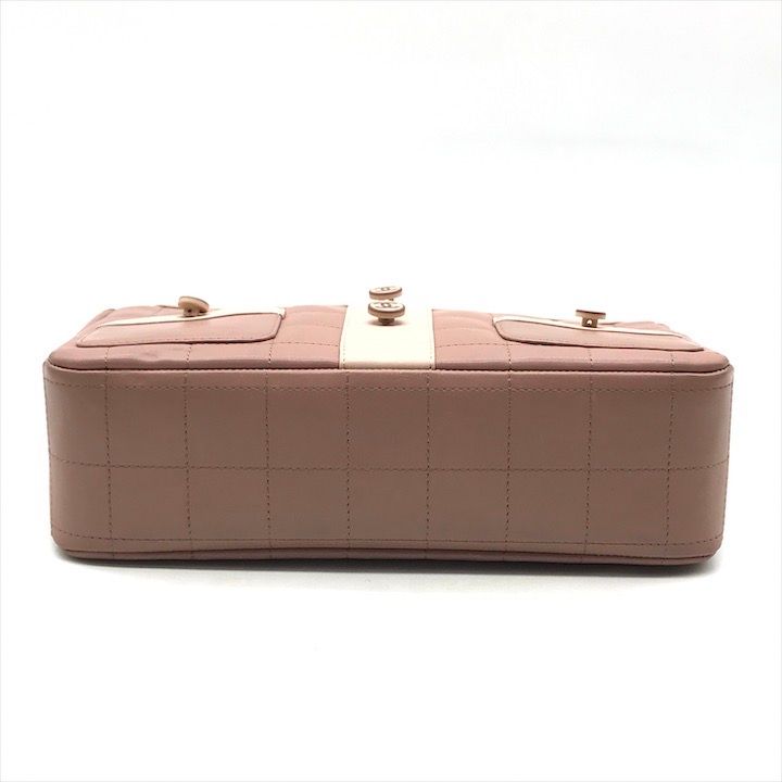 Chanel CC Logo Lambskin Diana Girl Chain Shoulder Bag Pink Beige — view 4