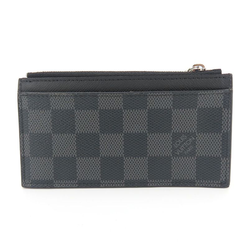 Louis Vuitton Card Case Coin Holder Damier Graphite Black Gray — view 4