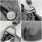 Loewe Tote Bag Metallic Gray Anagram Leather — view 9