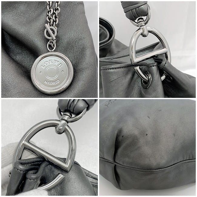 Loewe Tote Bag Metallic Gray Anagram Leather — view 9