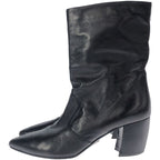 Prada Short Western Heel Boots Black 37 1 2 — view 2