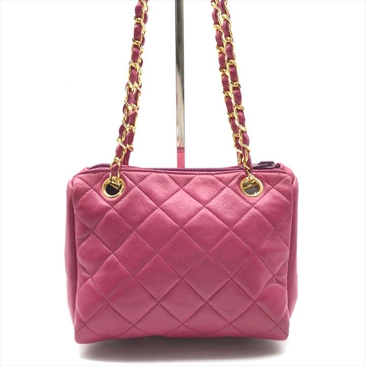 Chanel CC Logo Quilted Mini Chain Shoulder Bag Pink — view 2