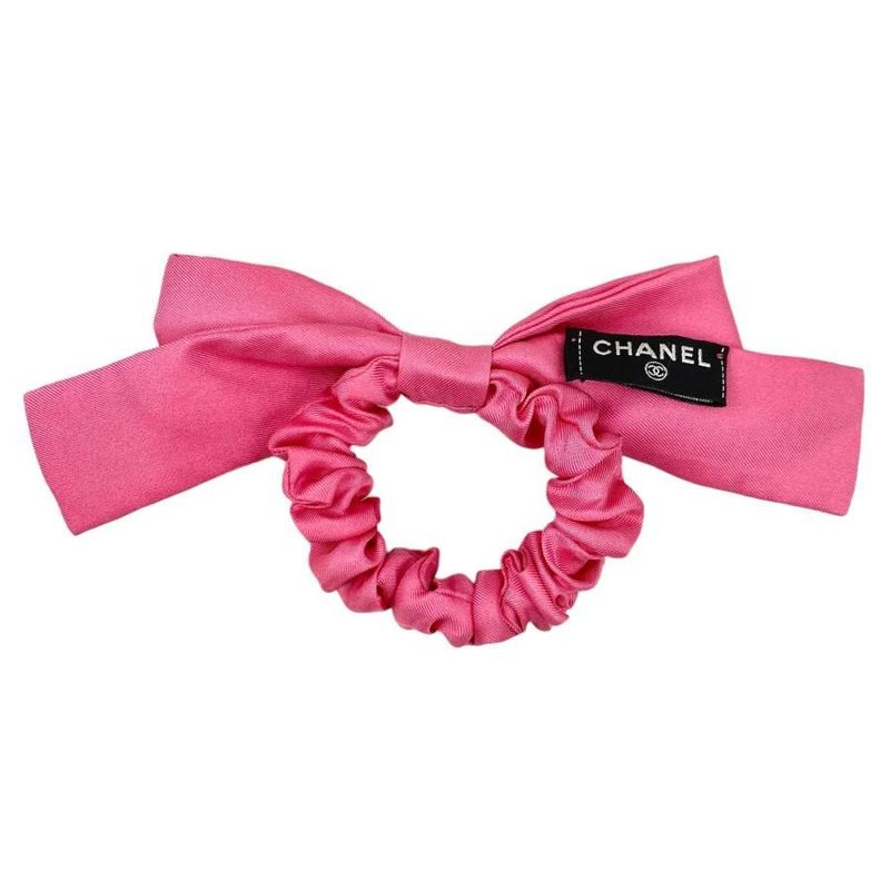 Chanel Aa9064 Logo Silk Ribbon Chou Pink Hair Accessory — view 2